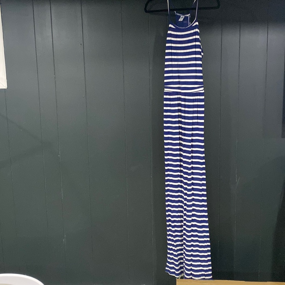 Navy stripe maxi dress